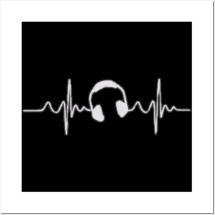 Heartbeat Headphones for Music Lovers Posters and Art